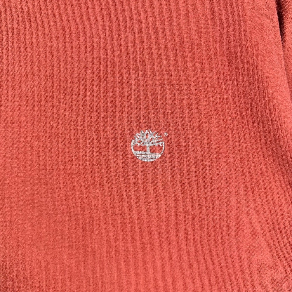 Timberland Long Sleeve T-Shirt Men Medium Red Cotton Graphic Logo Crew Neck Y2K - Picture 4 of 7